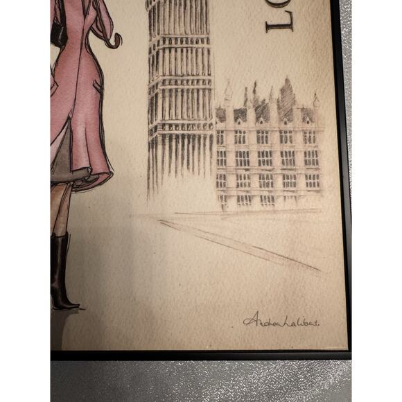 London Poster Print by Andrea Laliberte Pink Beige 14 x 11 in Home Decor - Picture 2 of 6